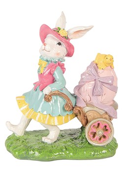Clayre&amp;Eef Figurka dekoracyjna "Bunny" ze wzorem - 19 x 23 x 11 cm ze sklepu Limango Polska w kategorii Dekoracje - zdjęcie 189252925