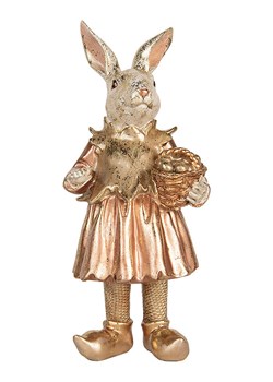 Clayre&amp;Eef Figurka dekoracyjna "Bunny" w kolorze złotym - 14 x 35 x 13 cm ze sklepu Limango Polska w kategorii Dekoracje - zdjęcie 189252956