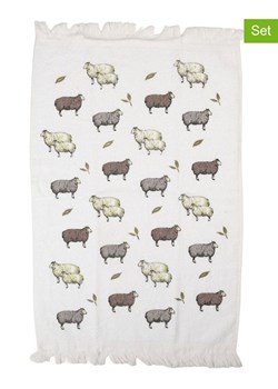 Clayre&amp;Eef Ręczniki (2 szt.) w kolorze białym ze wzorem dla gości - 66 x 40 cm ze sklepu Limango Polska w kategorii Ręczniki - zdjęcie 189253246