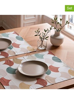 Mint Rugs Podkładki stołowe (2 szt.) w kolorze beżowo-niebiesko-brązowym - 50 x 40 cm ze sklepu Limango Polska w kategorii Podkładki na stół - zdjęcie 189254529