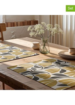 Mint Rugs Podkładki stołowe (2 szt.) w kolorze biało-żółto-szarym - 50 x 40 cm ze sklepu Limango Polska w kategorii Podkładki na stół - zdjęcie 189254539