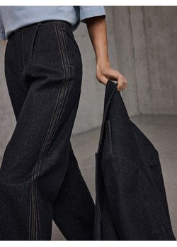 Mohito - Spodnie wide leg - granatowy ze sklepu Mohito w kategorii Spodnie damskie - zdjęcie 189254979