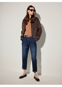 Mohito - Jeansy chino slim z paskiem - granatowy ze sklepu Mohito w kategorii Jeansy damskie - zdjęcie 189255077