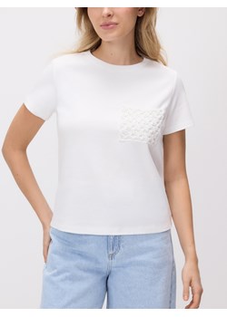 Reserved - T-shirt z kieszonką - złamana biel ze sklepu Reserved w kategorii Bluzki damskie - zdjęcie 189255245