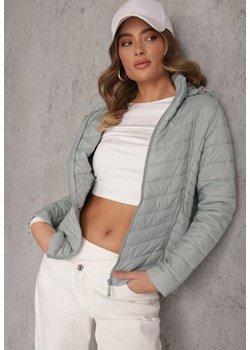 Jasnozielona Kurtka Przejściowa z Pikowaniem i Odpinanym Kapturem Edielitia ze sklepu renee.pl w kategorii Kurtki damskie - zdjęcie 189255589