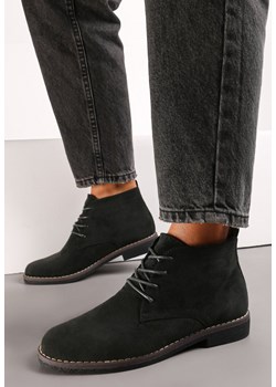 Czarne Botki z Wiązaniem Sabalva ze sklepu born2be.pl w kategorii Botki - zdjęcie 189255957