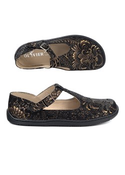 Damskie buty barefoot skórzane Olivier Iria klamerka złoty etniczny ze sklepu butyolivier w kategorii Półbuty damskie - zdjęcie 189255998