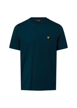 Lyle & Scott T-shirt męski Mężczyźni Dżersej petrol jednolity ze sklepu vangraaf w kategorii T-shirty męskie - zdjęcie 189257645