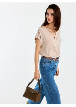 Mohito - Beżowa bluzka z wiskozy - beżowy ze sklepu Mohito w kategorii Bluzki damskie - zdjęcie 189257879