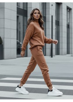 Komplet damski dresowy ARIELLA PREMIUM mokka Dstreet AY0730 ze sklepu DSTREET.PL w kategorii Dresy damskie - zdjęcie 189258525