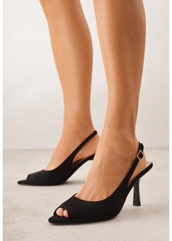 Czarne Sandały na Szpilce z Odkrytą Piętą i Palcami Zitena ze sklepu born2be.pl w kategorii Sandały damskie - zdjęcie 189258806