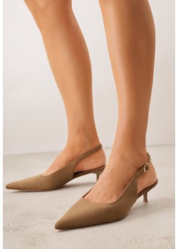 Zielone Sandały na Szpilce Typu Kaczuszka z Odkrytą Piętą Vetiena ze sklepu born2be.pl w kategorii Czółenka - zdjęcie 189258878