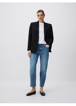 Reserved - T-shirt z domieszką jedwabiu - biały ze sklepu Reserved w kategorii Bluzki damskie - zdjęcie 189259359