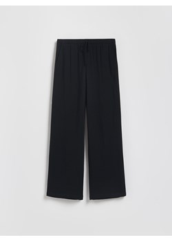 Reserved - Luźne spodnie z domieszką lnu - czarny ze sklepu Reserved w kategorii Spodnie damskie - zdjęcie 189259396