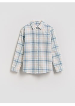 Reserved - Bawełniana koszula w kratę - jasnoniebieski ze sklepu Reserved w kategorii Koszule chłopięce - zdjęcie 189259438
