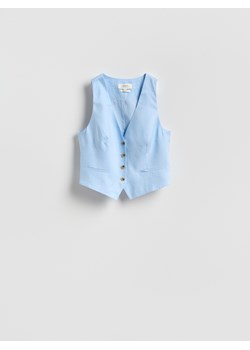 Reserved - Lniana kamizelka - jasnoniebieski ze sklepu Reserved w kategorii Kamizelki damskie - zdjęcie 189259837