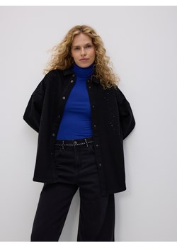 Reserved - Jeansowa koszula z aplikacjami - czarny ze sklepu Reserved w kategorii Bluzki damskie - zdjęcie 189259879
