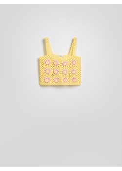 Reserved - Dzianinowy top na ramiączkach - jasnożółty ze sklepu Reserved w kategorii Bluzki damskie - zdjęcie 189260009