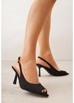 Czarne Sandały na Szpilce z Wycięciem na Palce i Odkrytą Piętą Zitissa ze sklepu renee.pl w kategorii Sandały damskie - zdjęcie 189260316