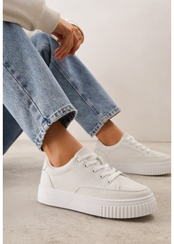 Białe Sneakersy na Tłoczonej Platformie Zeaninia ze sklepu renee.pl w kategorii Buty sportowe damskie - zdjęcie 189260475