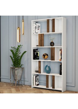 Scandinavia Concept Regał "Lima" w kolorze biało-brązowym na książki - 90 x 180 x 20 cm ze sklepu Limango Polska w kategorii Regały i witryny - zdjęcie 189260785