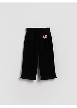 Reserved - Sztruksowe spodnie z zawieszką - czarny ze sklepu Reserved w kategorii Spodnie dziewczęce - zdjęcie 189261759