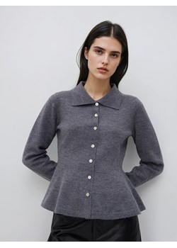 Reserved - Kardigan z kołnierzem - ciemnoszary ze sklepu Reserved w kategorii Swetry damskie - zdjęcie 189261805