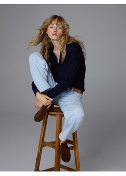 Reserved - Zamszowe loafersy z marszczeniem - ciemnobrązowy ze sklepu Reserved w kategorii Półbuty damskie - zdjęcie 189261989