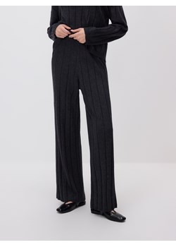 Reserved - Luźne spodnie z wełną - ciemnoszary ze sklepu Reserved w kategorii Spodnie damskie - zdjęcie 189262039