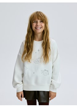 Reserved - Bluza z haftem - złamana biel ze sklepu Reserved w kategorii Bluzy dziewczęce - zdjęcie 189262138