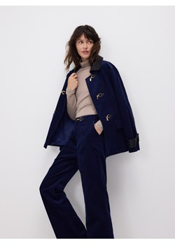 Reserved - Sztruksowe spodnie straight - granatowy ze sklepu Reserved w kategorii Spodnie damskie - zdjęcie 189262146