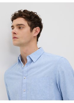 Reserved - Koszula regular z lnem - jasnoniebieski ze sklepu Reserved w kategorii Koszule męskie - zdjęcie 189262238
