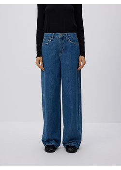 Reserved - Jeansy wide leg z aplikacjami - niebieski ze sklepu Reserved w kategorii Jeansy damskie - zdjęcie 189262585