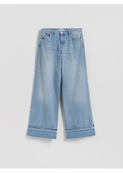 Reserved - Jeansy wide leg z podwiniętą nogawką - niebieski ze sklepu Reserved w kategorii Jeansy damskie - zdjęcie 189262808