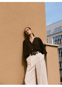 Reserved - Szerokie spodnie z modalem - złamana biel ze sklepu Reserved w kategorii Spodnie damskie - zdjęcie 189262959