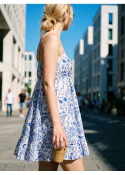 Sinsay - Wiskozowa sukienka mini na ramiączkach w stylu boho - wielobarwny ze sklepu Sinsay w kategorii Sukienki - zdjęcie 189264756