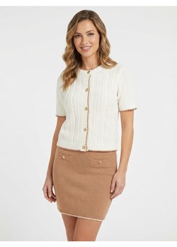 Sinsay - Dzianinowy kardigan z krótkim rękawem - kremowy ze sklepu Sinsay w kategorii Swetry damskie - zdjęcie 189264836