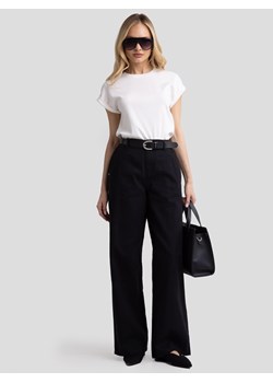 Koszulka damska z podwijanym rękawem biała Adela 100 ze sklepu Big Star w kategorii Bluzki damskie - zdjęcie 189268585