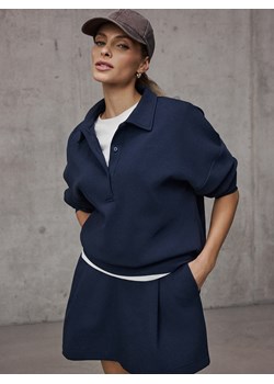 Mohito - Longsleeve z kołnierzykiem - granatowy ze sklepu Mohito w kategorii Bluzki damskie - zdjęcie 189268665