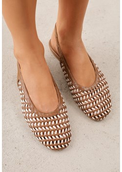 Brązowe Sandały z Odkrytą Piętą i Plecioną Cholewką Elledra ze sklepu born2be.pl w kategorii Sandały damskie - zdjęcie 189269875