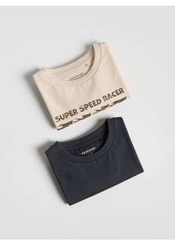 Reserved - Bawełniany longsleeve 2 pack - kremowy ze sklepu Reserved w kategorii T-shirty chłopięce - zdjęcie 189270109