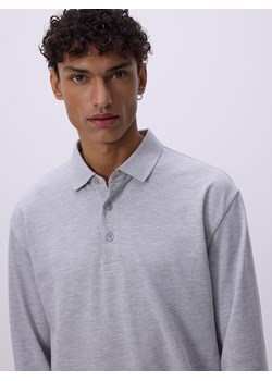 Reserved - Koszulka polo z długim rękawem - jasnoszary ze sklepu Reserved w kategorii T-shirty męskie - zdjęcie 189270146