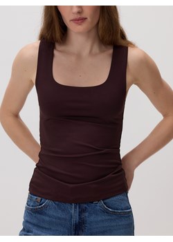 Reserved - Gładki top - brązowy ze sklepu Reserved w kategorii Bluzki damskie - zdjęcie 189270406