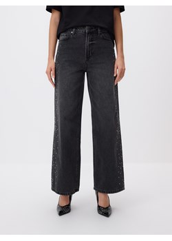 Reserved - Jeansy straight z aplikacjami - czarny ze sklepu Reserved w kategorii Jeansy damskie - zdjęcie 189270946