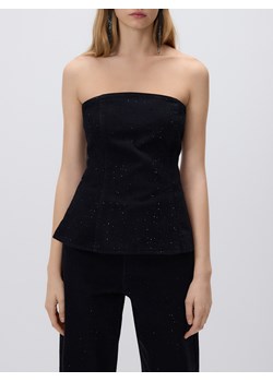 Reserved - Bluzka z błyszczącą aplikacją - czarny ze sklepu Reserved w kategorii Bluzki damskie - zdjęcie 189271497