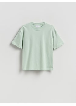 Reserved - Bawełniany t-shirt boxy - jasnozielony ze sklepu Reserved w kategorii T-shirty męskie - zdjęcie 189271507