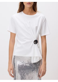 Reserved - T-shirt z ozdobnym detalem - złamana biel ze sklepu Reserved w kategorii Bluzki damskie - zdjęcie 189271658