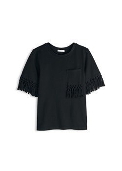 GATE Bawełniana koszulka z frędzlami 34 ze sklepu gateshop w kategorii Bluzki damskie - zdjęcie 189273438