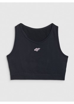 Dziewczęcy biustonosz treningowy 4F 4FJRSS26USBAF280 - czarny ze sklepu Sportstylestory.com w kategorii Bielizna dziecięca - zdjęcie 189273909