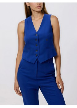 Reserved - Garniturowa kamizelka z wiskozą - niebieski ze sklepu Reserved w kategorii Kamizelki damskie - zdjęcie 189274798